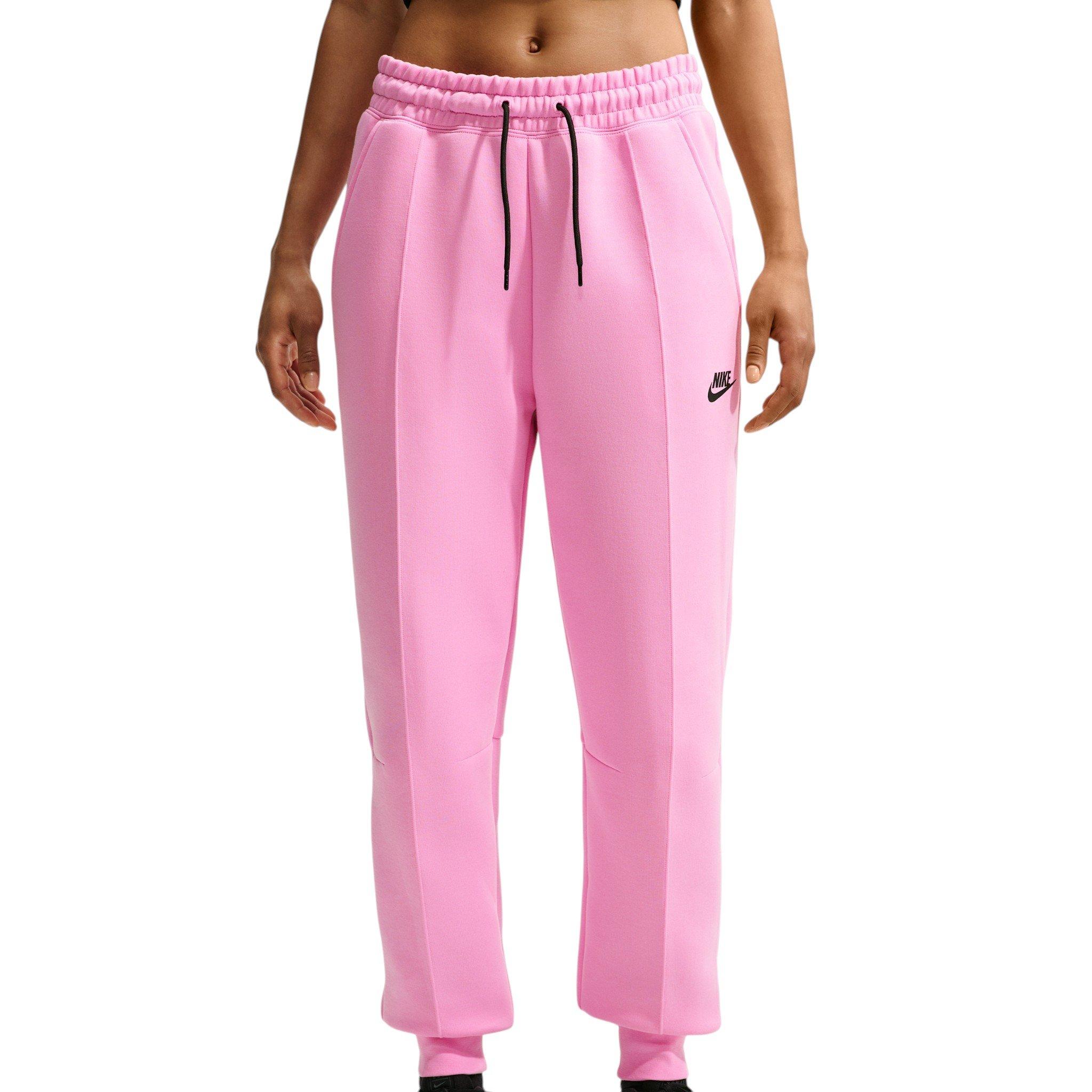 Nike Women's Sportswear Tech Fleece Mid-Rise Joggers - Pink/Black - PINK/BLACK